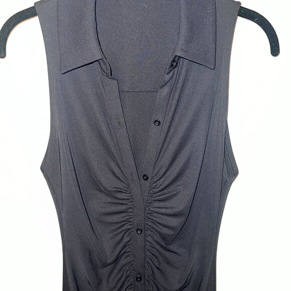 Alice + Olivia Marsha Ruched Polo Dress in Black - never worn - Picture 2 of 7